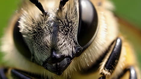 macro close-up of a bee's head