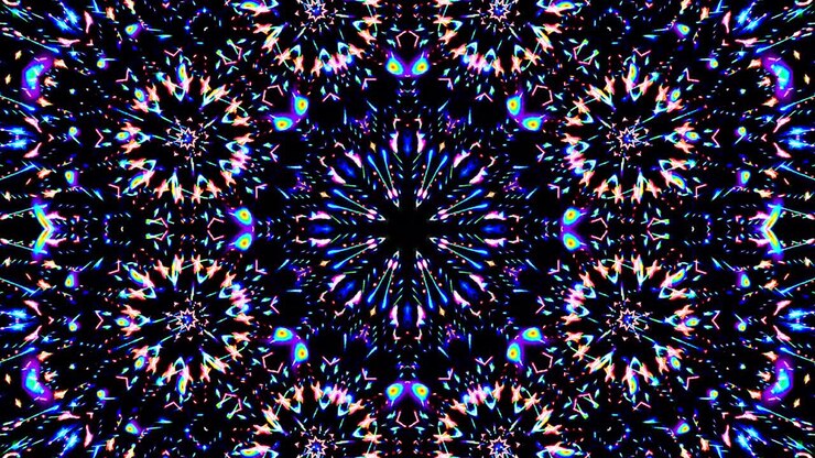 Jasné abstraktní plnobarevné světlo, kaleidoskop.