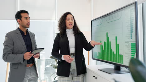 personas de negocios, trabajo en equipo y pantalla de computadora
