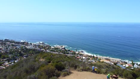 aerial: coastal overlook in laguna beach, california