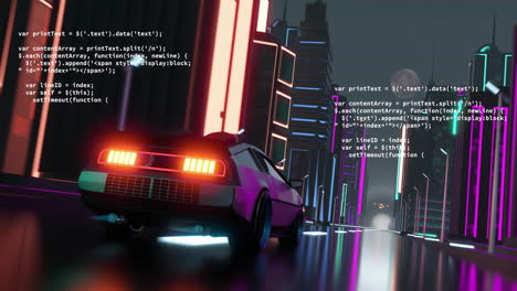 animación de la interfaz digital con el procesamiento de datos durante la conducción del automóvil