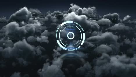 animación de la cerradura de la caja fuerte girando sobre el cielo nublado