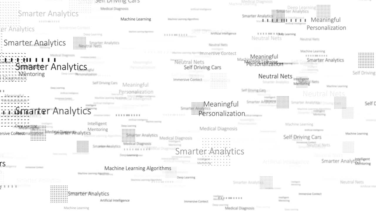 Ai letters animation world cloud text symbols virtual digital world 4k abstract tech global