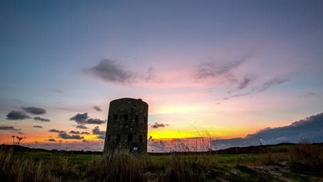 nature landscape at sunset on guernsey island in english channel