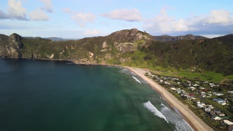 Vista-Aérea-De-La-Ciudad-De-Vacaciones-De-Nueva-Zelanda