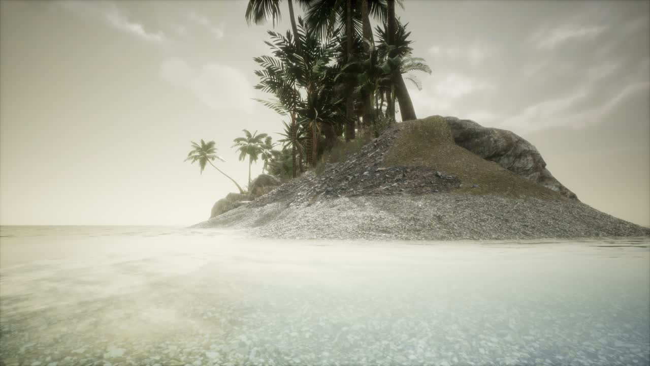 Soft twilight of the amazing tropical marine beach