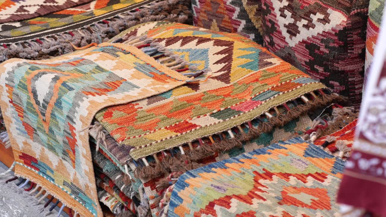 Collection of Colorful Ethnic Rugs and Kilims