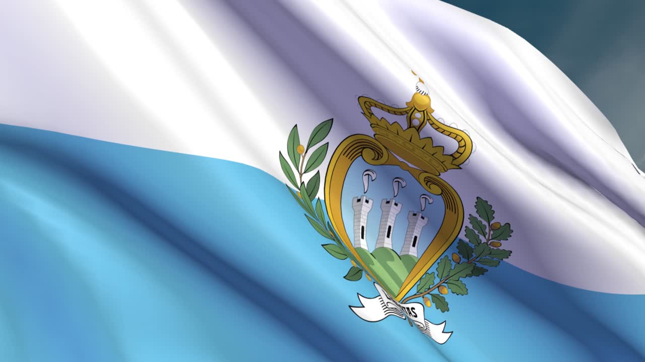 Republic of San Marino - Flag - 4K - Loop