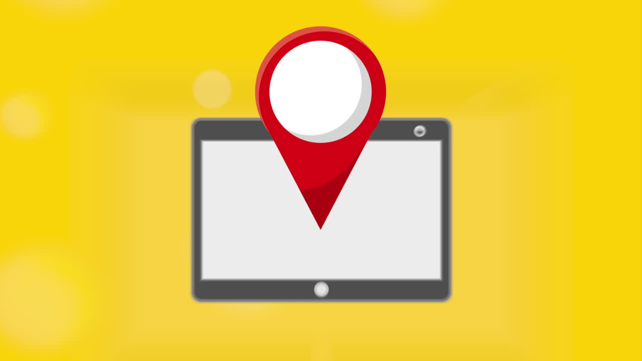 tableta con puntero de ubicación