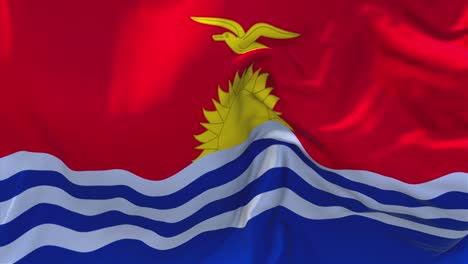220 kiribati flag waving in wind slow motion animation 4k realistic fabric texture flag smooth