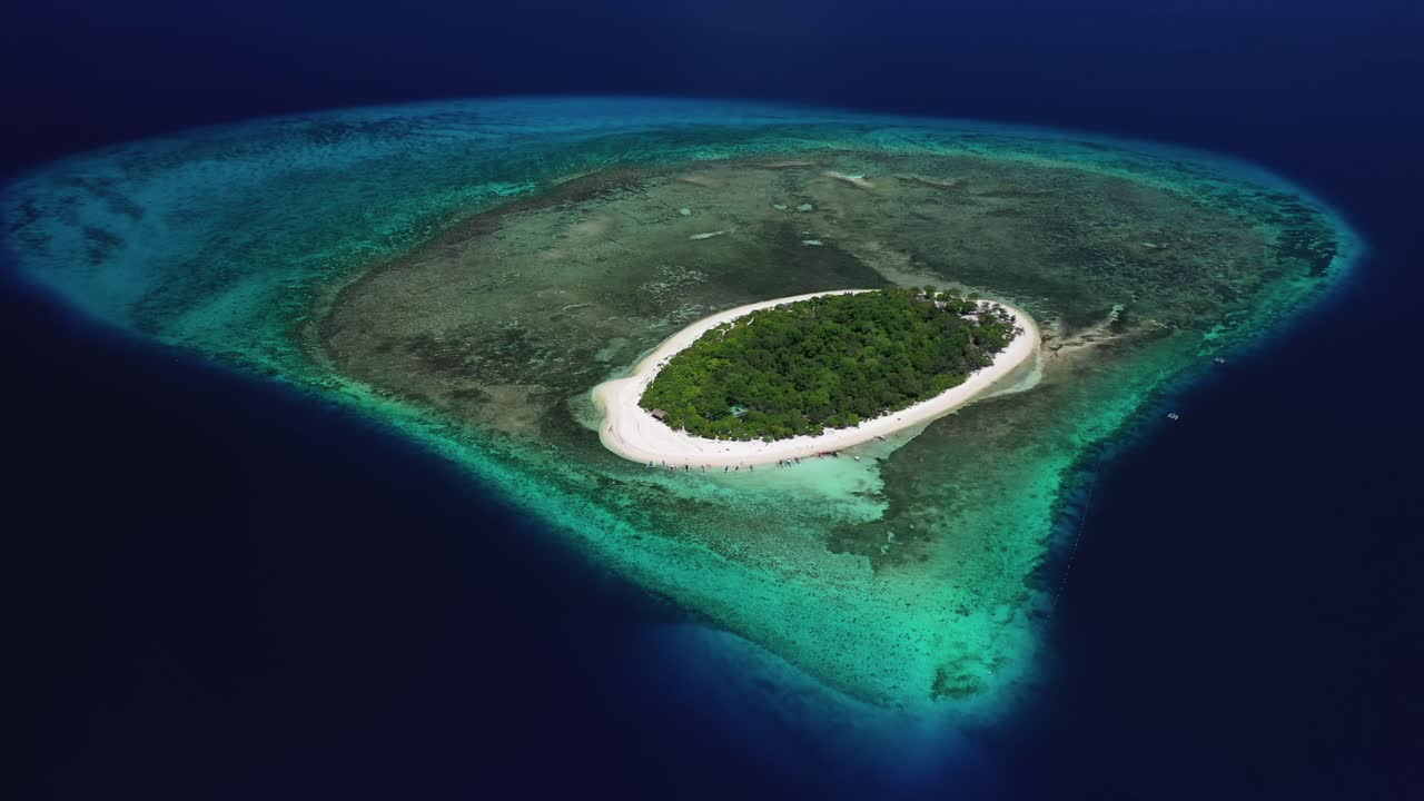 Tropical Mantigue Island in the Philippines, panoramic aerial