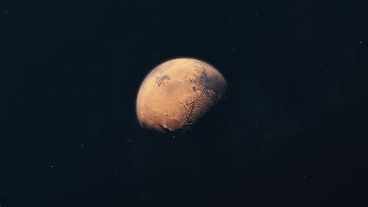 Slow Tilt Down to Reveal Mars the Red Planet