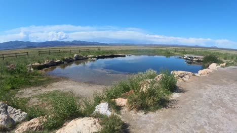 ultra-wide of a hot spring in utah