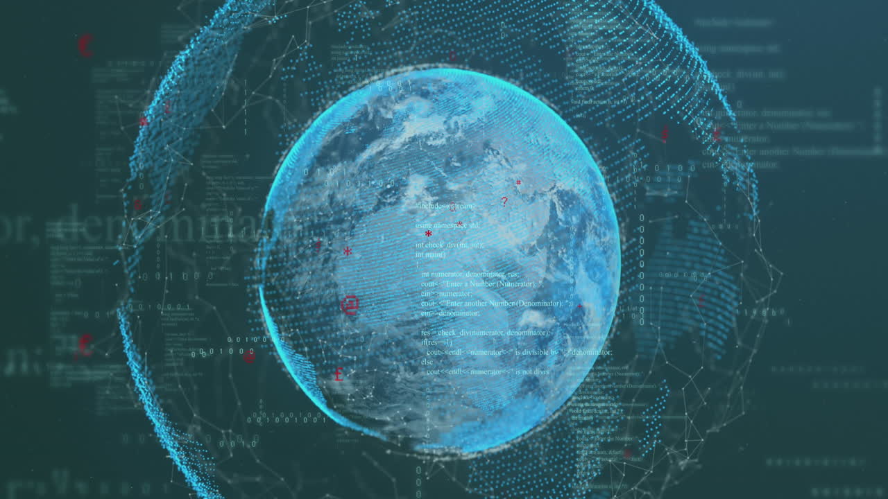 Animation of data processing over globe