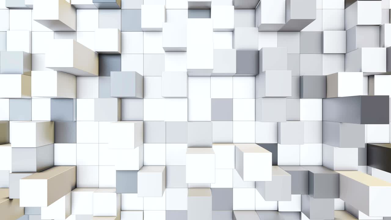 fondo de video de bucle con cubos multicolores en movimiento