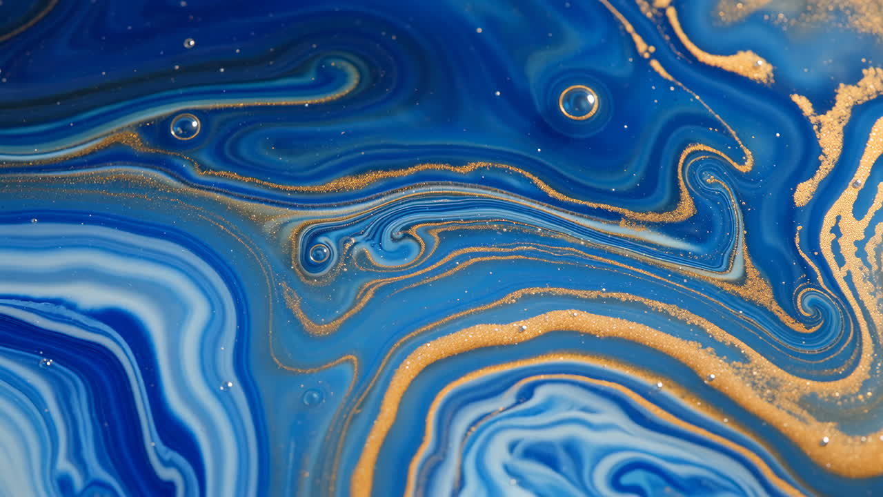 Abstract Blue and Gold Marble Texture