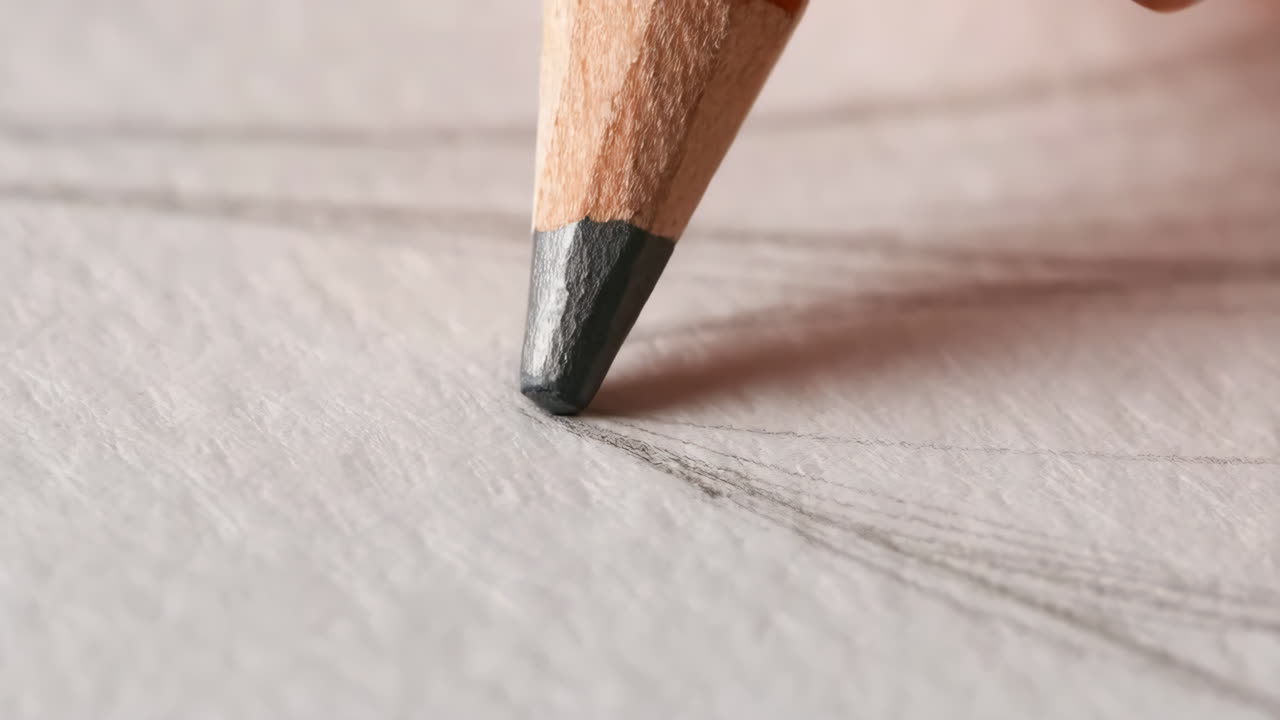 Close-up of a graphite pencil drawing