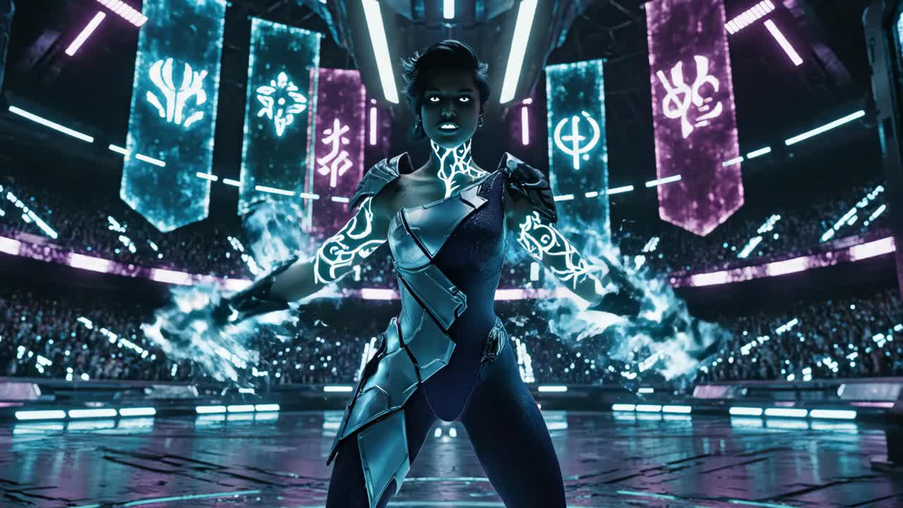 Futuristic Woman with Water Powers