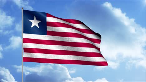 the liberian flag waving in the wind