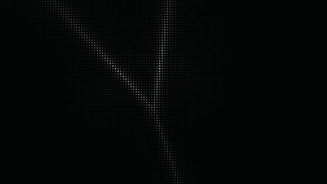 Minimalistisk monokrom baggrund med et dynamisk rasterprik-gitter, der danner skiftende linjer. Perfekt til futuristiske datatemaer.