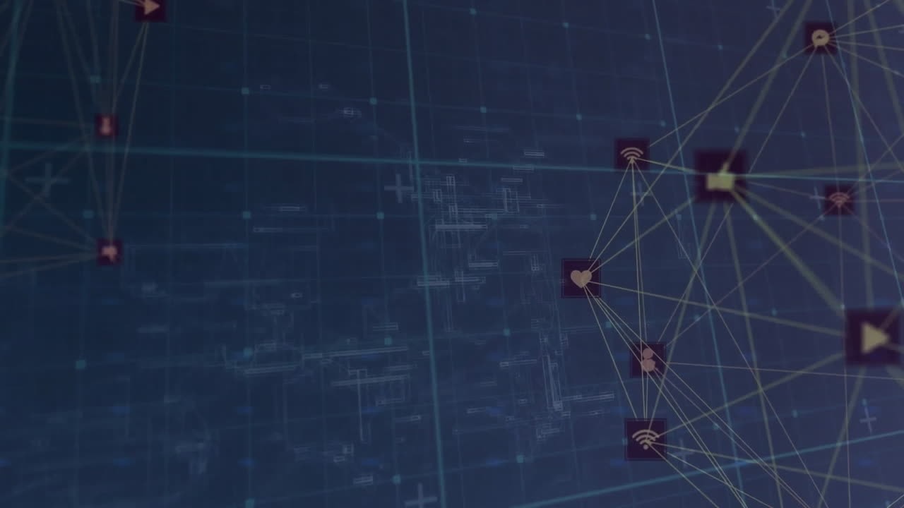 animación del globo de la red de conexiones con iconos