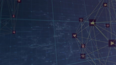 animación del globo de la red de conexiones con iconos
