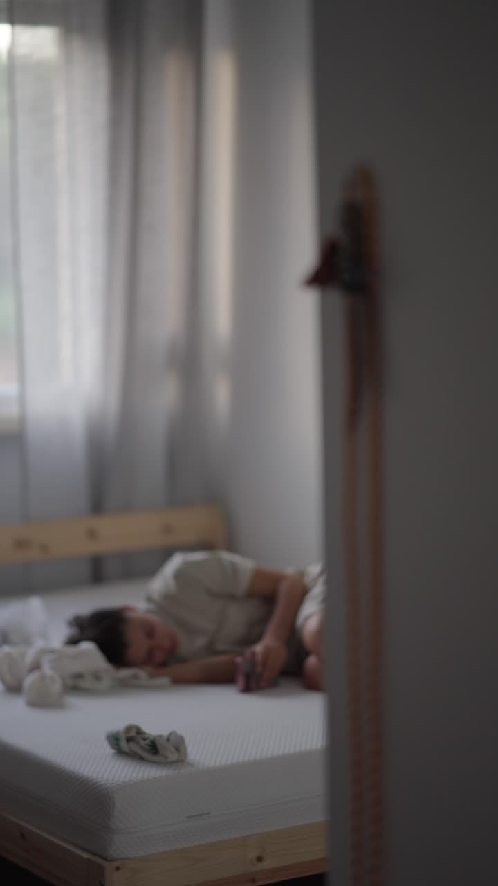 A Person Sleeping in a Bedroom