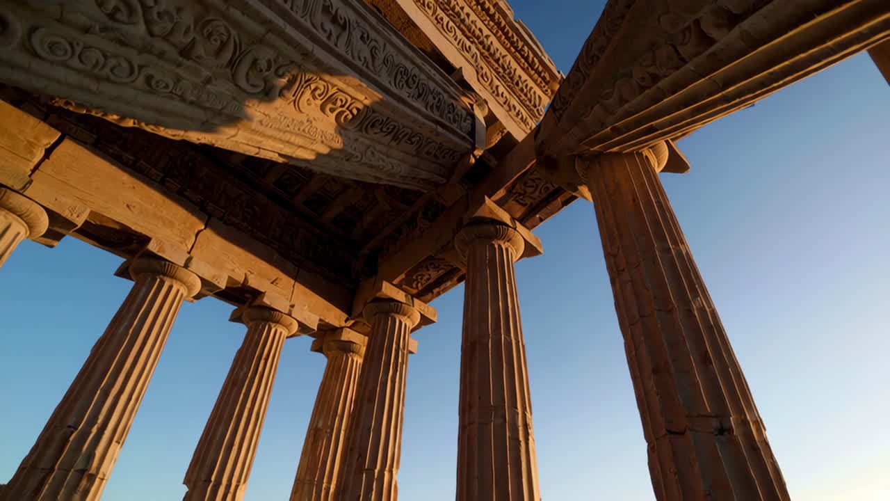 Ancient Temple Ruins Under Sunlight