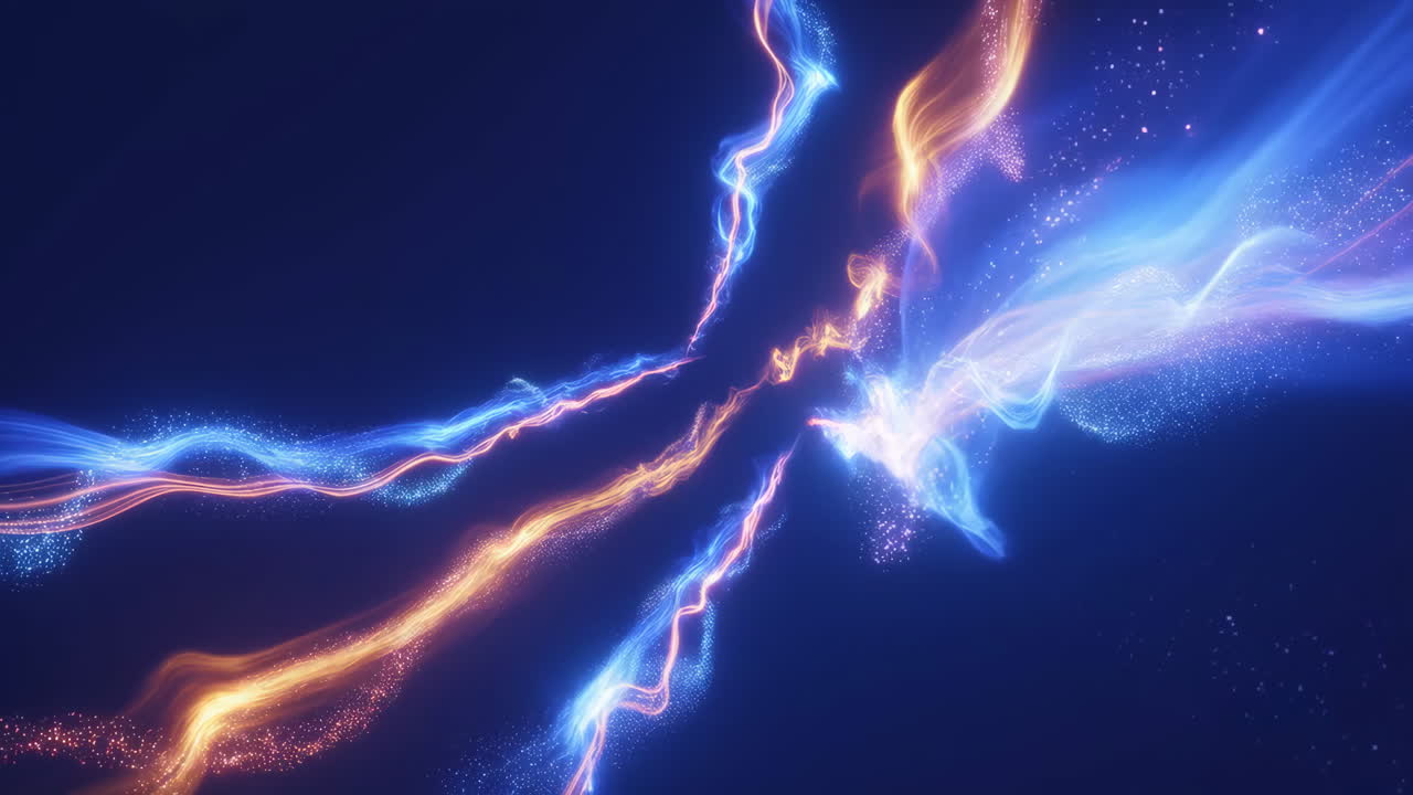 Abstract Glowing Energy Trails on Dark Background