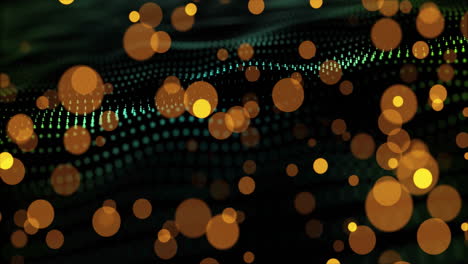 animation of yellow spots over white spots on black background