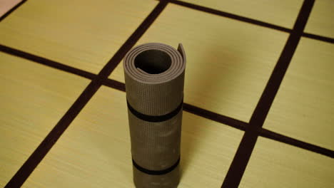 yog mat on the floor