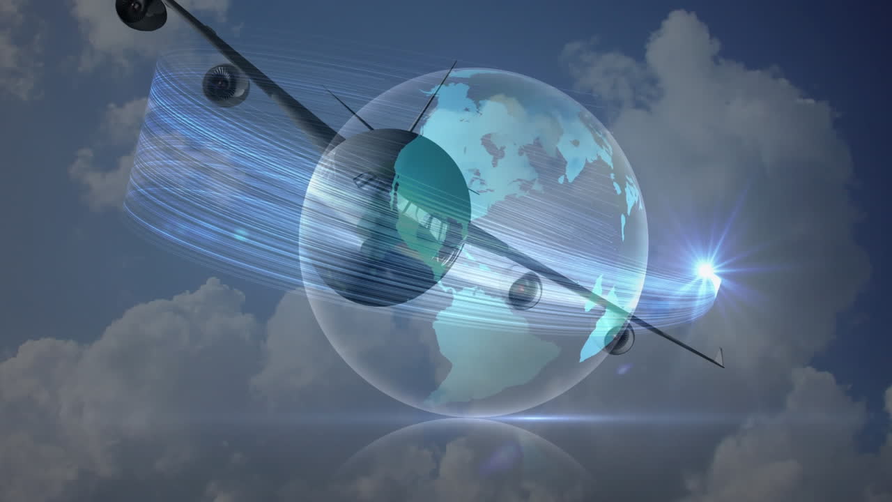 지구의 애니메이션, 평면에 대한 연결 네트워크