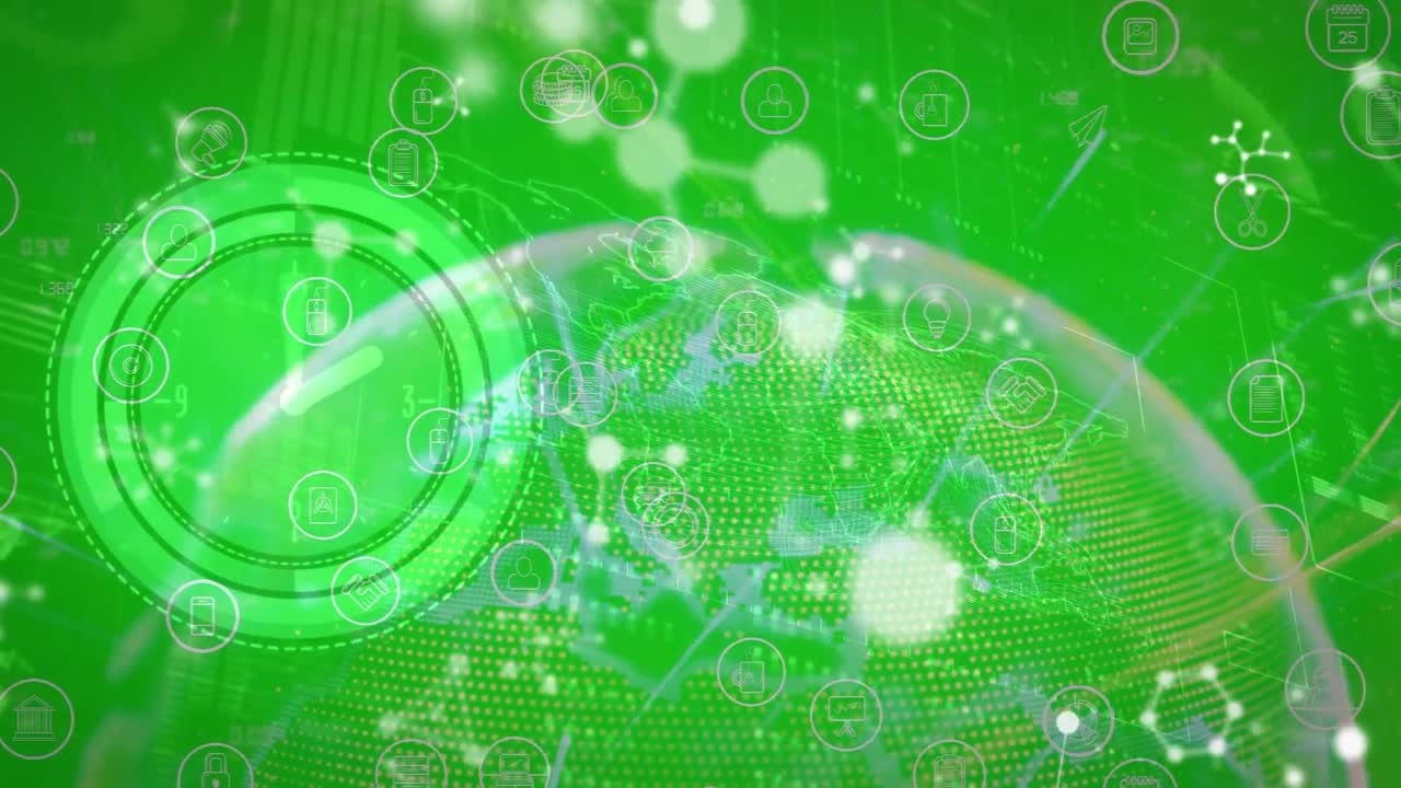 시계 상의 데이터 처리의 애니메이션