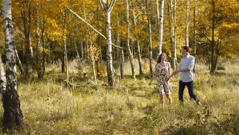 Couple-Hugging-And-Walking-On-A-Meadow-In-Summer-At-Sunset-10