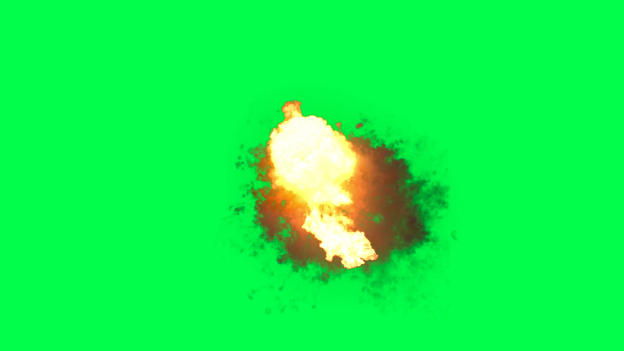 explosión vfx en pantalla verde