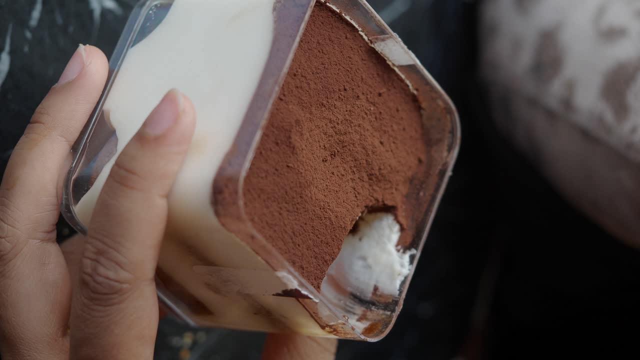 Tiramisu Dessert in Plastic Container