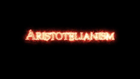 aristotelianismo escrito con bucle de fuego
