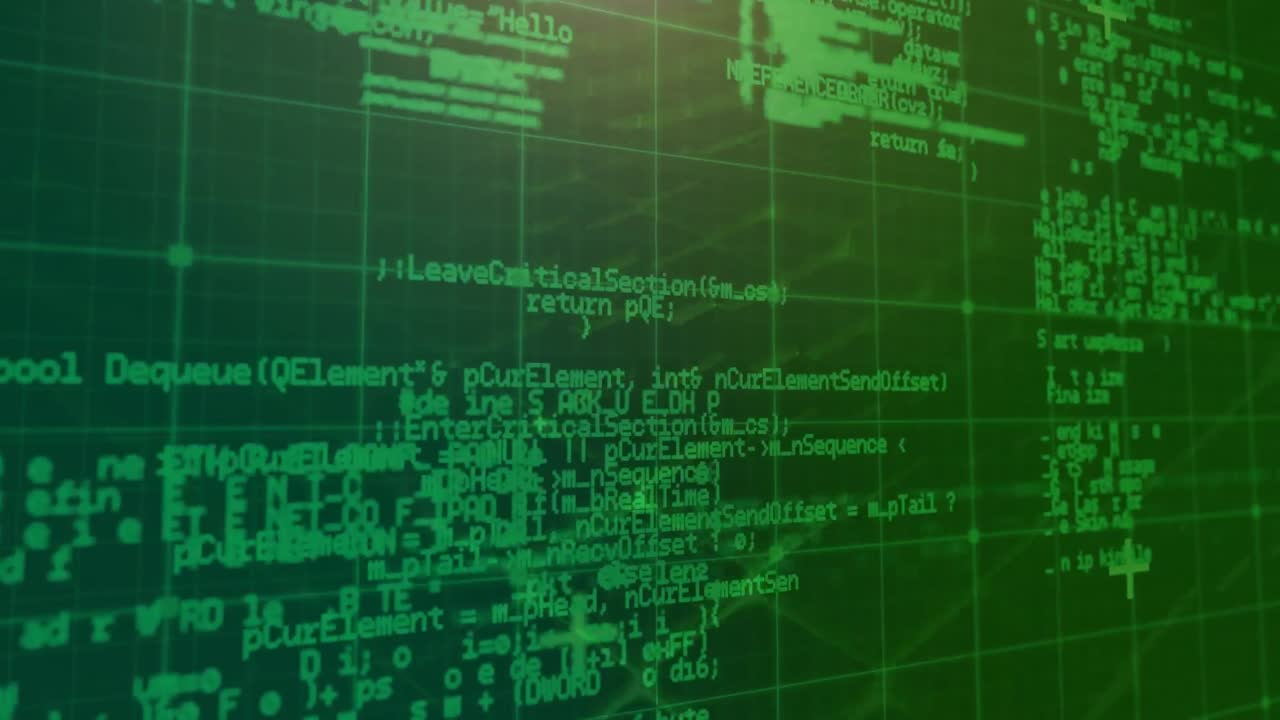 animazione dell'elaborazione dei dati su sfondo blu