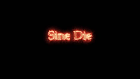 sine die written with fire. loop