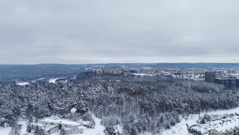 Drone-view-of-the-city-of-Vilnius-and-its-suburban-splendor-in-Lithuania