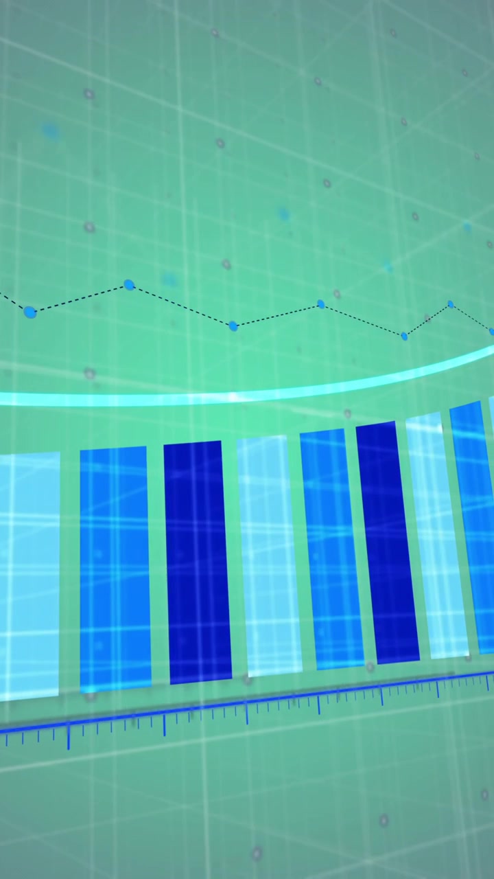 Animazione di diagrammi in movimento su sfondo verde