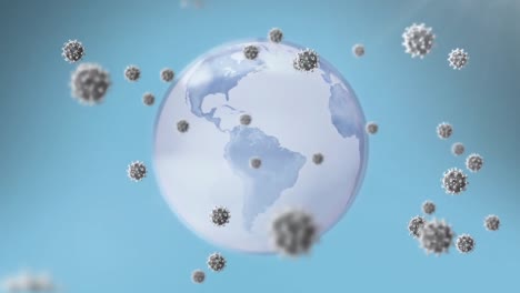 Animation-of-covid-19-cells-flying-over-globe