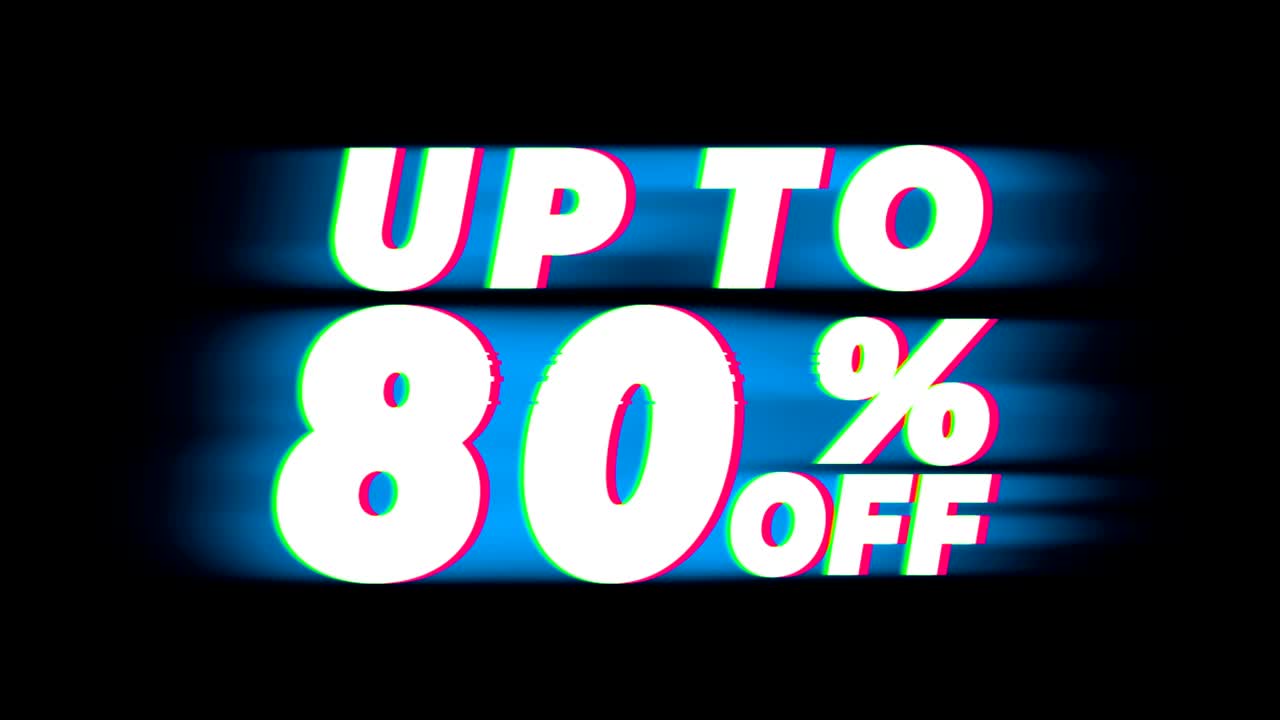 hasta un 80% de descuento en el texto vintage.