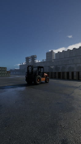 forklift in an industrial warehouse