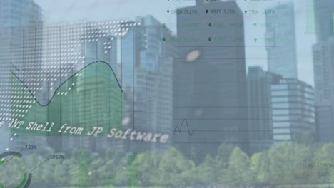 Animation-of-financial-data-processing-over-cityscape