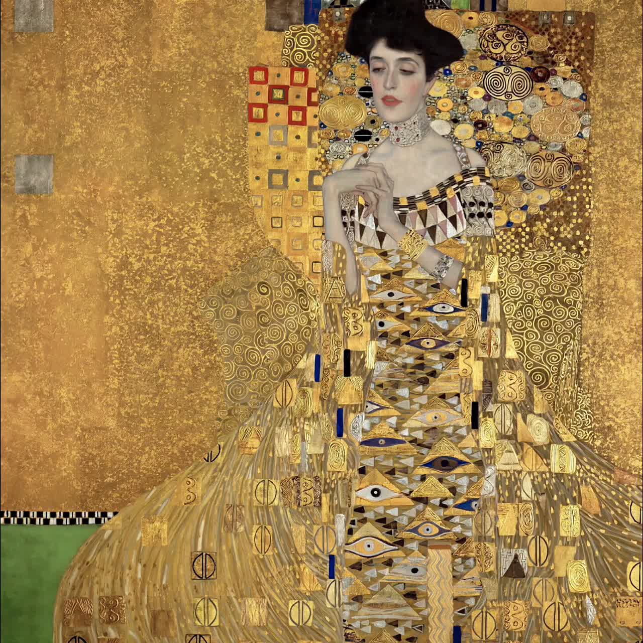 Detail from Gustav Klimt's Portrait of Adele Bloch-Bauer I (1907) brought to life with our creative