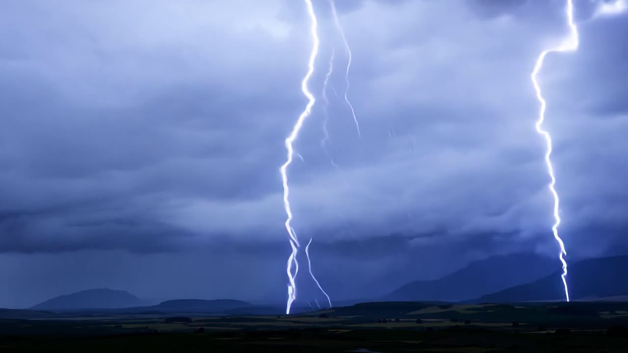 Lightning Strikes During a Thunderstorm