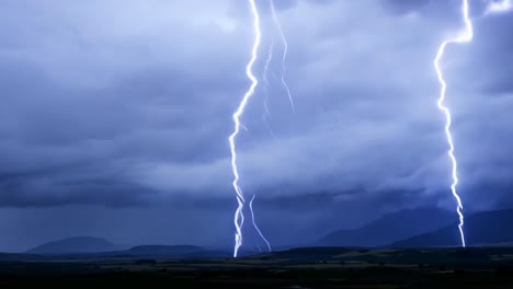 lightning strikes during a thunderstorm