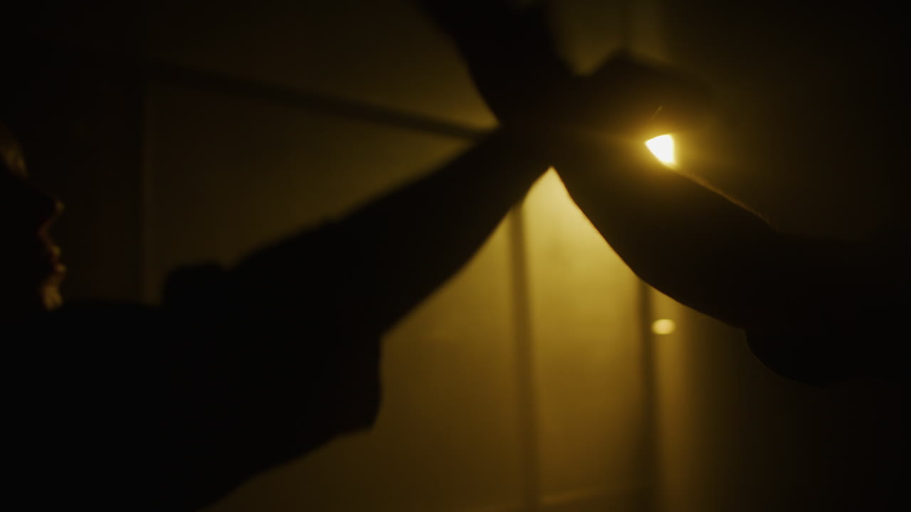 Silhouette of a Person at Night