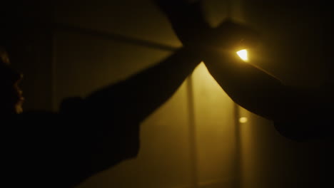 silhouette of a person at night